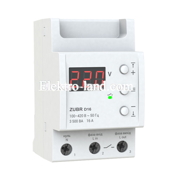 Защита от перенапряжения в сети ZUBR D16